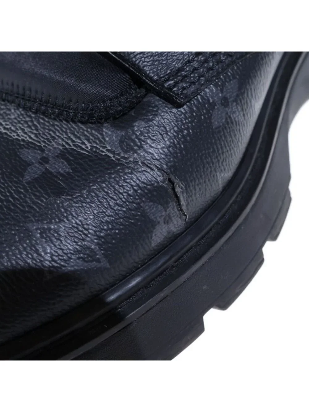 Louis Vuitton LV Gold Line Monogram Eclipse Leather Derby Shoes Black